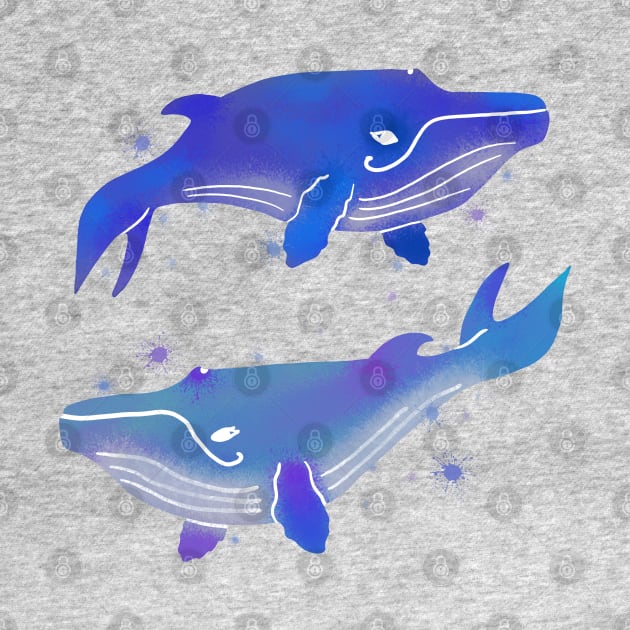 Abstract whales by Antiope